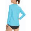 imageBoladeci Womens Swim Shirts Long Sleeve V Neck UPF 50 Sun Protection Quick Dry Rash Guard Workout TopsIce Blue
