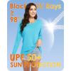 imageBoladeci Womens Swim Shirts Long Sleeve V Neck UPF 50 Sun Protection Quick Dry Rash Guard Workout TopsIce Blue