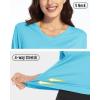 imageBoladeci Womens Swim Shirts Long Sleeve V Neck UPF 50 Sun Protection Quick Dry Rash Guard Workout TopsIce Blue