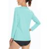 imageBoladeci Womens Swim Shirts Long Sleeve V Neck UPF 50 Sun Protection Quick Dry Rash Guard Workout TopsLake Blue