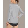imageBoladeci Womens Swim Shirts Long Sleeve V Neck UPF 50 Sun Protection Quick Dry Rash Guard Workout TopsLight Grey