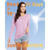 imageBoladeci Womens Swim Shirts Long Sleeve V Neck UPF 50 Sun Protection Quick Dry Rash Guard Workout TopsLight Pink