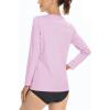 imageBoladeci Womens Swim Shirts Long Sleeve V Neck UPF 50 Sun Protection Quick Dry Rash Guard Workout TopsLight Pink