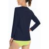 imageBoladeci Womens Swim Shirts Long Sleeve V Neck UPF 50 Sun Protection Quick Dry Rash Guard Workout TopsNavy Blue