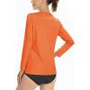 imageBoladeci Womens Swim Shirts Long Sleeve V Neck UPF 50 Sun Protection Quick Dry Rash Guard Workout TopsOrange