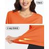 imageBoladeci Womens Swim Shirts Long Sleeve V Neck UPF 50 Sun Protection Quick Dry Rash Guard Workout TopsOrange