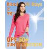 imageBoladeci Womens Swim Shirts Long Sleeve V Neck UPF 50 Sun Protection Quick Dry Rash Guard Workout TopsRose Red