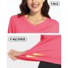 imageBoladeci Womens Swim Shirts Long Sleeve V Neck UPF 50 Sun Protection Quick Dry Rash Guard Workout TopsRose Red