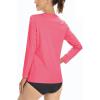 imageBoladeci Womens Swim Shirts Long Sleeve V Neck UPF 50 Sun Protection Quick Dry Rash Guard Workout TopsRose Red