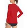 imageBoladeci Womens Swim Shirts Long Sleeve V Neck UPF 50 Sun Protection Quick Dry Rash Guard Workout TopsTomato Red