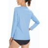 imageBoladeci Womens Swim Shirts Long Sleeve V Neck UPF 50 Sun Protection Quick Dry Rash Guard Workout TopsWaterfall Blue