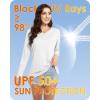 imageBoladeci Womens Swim Shirts Long Sleeve V Neck UPF 50 Sun Protection Quick Dry Rash Guard Workout TopsWhite