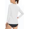 imageBoladeci Womens Swim Shirts Long Sleeve V Neck UPF 50 Sun Protection Quick Dry Rash Guard Workout TopsWhite