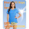 imageBoladeci Womens UPF 50 Sun Shirts UV Protection Short Sleeve Rash Guard Quick Dry Swim Hiking Tshirts Athletic Workout TopsBlue