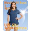imageBoladeci Womens UPF 50 Sun Shirts UV Protection Short Sleeve Rash Guard Quick Dry Swim Hiking Tshirts Athletic Workout TopsBlue Gray