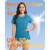 imageBoladeci Womens UPF 50 Sun Shirts UV Protection Short Sleeve Rash Guard Quick Dry Swim Hiking Tshirts Athletic Workout TopsBlue Green