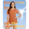 imageBoladeci Womens UPF 50 Sun Shirts UV Protection Short Sleeve Rash Guard Quick Dry Swim Hiking Tshirts Athletic Workout TopsDark Orange