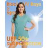 imageBoladeci Womens UPF 50 Sun Shirts UV Protection Short Sleeve Rash Guard Quick Dry Swim Hiking Tshirts Athletic Workout TopsGray Green