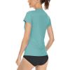 imageBoladeci Womens UPF 50 Sun Shirts UV Protection Short Sleeve Rash Guard Quick Dry Swim Hiking Tshirts Athletic Workout TopsGray Green