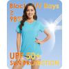 imageBoladeci Womens UPF 50 Sun Shirts UV Protection Short Sleeve Rash Guard Quick Dry Swim Hiking Tshirts Athletic Workout TopsIce Blue