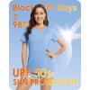 imageBoladeci Womens UPF 50 Sun Shirts UV Protection Short Sleeve Rash Guard Quick Dry Swim Hiking Tshirts Athletic Workout TopsLight Blue