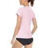 imageBoladeci Womens UPF 50 Sun Shirts UV Protection Short Sleeve Rash Guard Quick Dry Swim Hiking Tshirts Athletic Workout TopsLight Pink