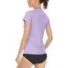 imageBoladeci Womens UPF 50 Sun Shirts UV Protection Short Sleeve Rash Guard Quick Dry Swim Hiking Tshirts Athletic Workout TopsLight Purple
