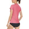 imageBoladeci Womens UPF 50 Sun Shirts UV Protection Short Sleeve Rash Guard Quick Dry Swim Hiking Tshirts Athletic Workout TopsRose Red