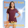 imageBoladeci Womens UPF 50 Sun Shirts UV Protection Short Sleeve Rash Guard Quick Dry Swim Hiking Tshirts Athletic Workout TopsWine Red