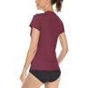 imageBoladeci Womens UPF 50 Sun Shirts UV Protection Short Sleeve Rash Guard Quick Dry Swim Hiking Tshirts Athletic Workout TopsWine Red