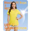 imageBoladeci Womens UPF 50 Sun Shirts UV Protection Short Sleeve Rash Guard Quick Dry Swim Hiking Tshirts Athletic Workout TopsYellow