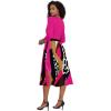 imageUOUA Women Wrap Midi Dress Casual Floral ALine Dresses 34 Sleeves VNeck Cocktail Party DressRose Red