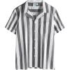 imageVATPAVE Boys Button Down Shirt Short Sleeve Casual Hawaiian Shirt Cuban Collar Summer Shirts with PocketBlack White
