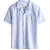 imageVATPAVE Boys Button Down Shirt Short Sleeve Casual Hawaiian Shirt Cuban Collar Summer Shirts with PocketLight Blue