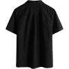 imageVATPAVE Boys Button Down Shirt Short Sleeve Casual Hawaiian Shirt Cuban Collar Summer Shirts with PocketPure Black