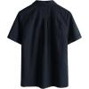 imageVATPAVE Boys Button Down Shirt Short Sleeve Casual Hawaiian Shirt Cuban Collar Summer Shirts with PocketPure Navy