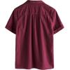 imageVATPAVE Boys Button Down Shirt Short Sleeve Casual Hawaiian Shirt Cuban Collar Summer Shirts with PocketPure Winered
