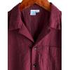 imageVATPAVE Boys Button Down Shirt Short Sleeve Casual Hawaiian Shirt Cuban Collar Summer Shirts with PocketPure Winered