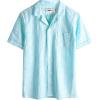 imageVATPAVE Boys Button Down Shirt Short Sleeve Casual Hawaiian Shirt Cuban Collar Summer Shirts with PocketWater Green