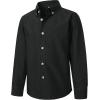 imageVATPAVE Boys Dress Shirts Long Sleeve Button Down Shirts Formal Uniform Solid Oxford ShirtBlack