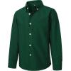 imageVATPAVE Boys Dress Shirts Long Sleeve Button Down Shirts Formal Uniform Solid Oxford ShirtBlack Green