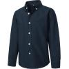 imageVATPAVE Boys Dress Shirts Long Sleeve Button Down Shirts Formal Uniform Solid Oxford ShirtNavy
