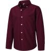 imageVATPAVE Boys Dress Shirts Long Sleeve Button Down Shirts Formal Uniform Solid Oxford ShirtWinered