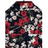 imageVATPAVE Mens 100 Cotton Hawaiian Shirts Floral Short Sleeve Button Down Shirts Summer Beach ShirtsBlackred Flower