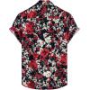 imageVATPAVE Mens 100 Cotton Hawaiian Shirts Floral Short Sleeve Button Down Shirts Summer Beach ShirtsBlackred Flower