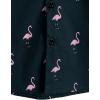 imageVATPAVE Mens 100 Cotton Hawaiian Shirts Floral Short Sleeve Button Down Shirts Summer Beach ShirtsNavy Flamingo