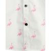 imageVATPAVE Mens 100 Cotton Hawaiian Shirts Floral Short Sleeve Button Down Shirts Summer Beach ShirtsWhite Flamingo