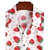 imageVATPAVE Mens 100 Cotton Hawaiian Shirts Floral Short Sleeve Button Down Shirts Summer Beach ShirtsWhite Strawberry