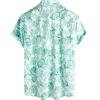 imageVATPAVE Mens 100 Cotton Hawaiian Shirts Floral Short Sleeve Button Down Shirts Summer Beach ShirtsWhitegreen