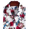 imageVATPAVE Mens 100 Cotton Hawaiian Shirts Floral Short Sleeve Button Down Shirts Summer Beach ShirtsWhiterose